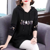 Text Printed Fashion Autumn Winter Full Sleeve T -shirt for Women