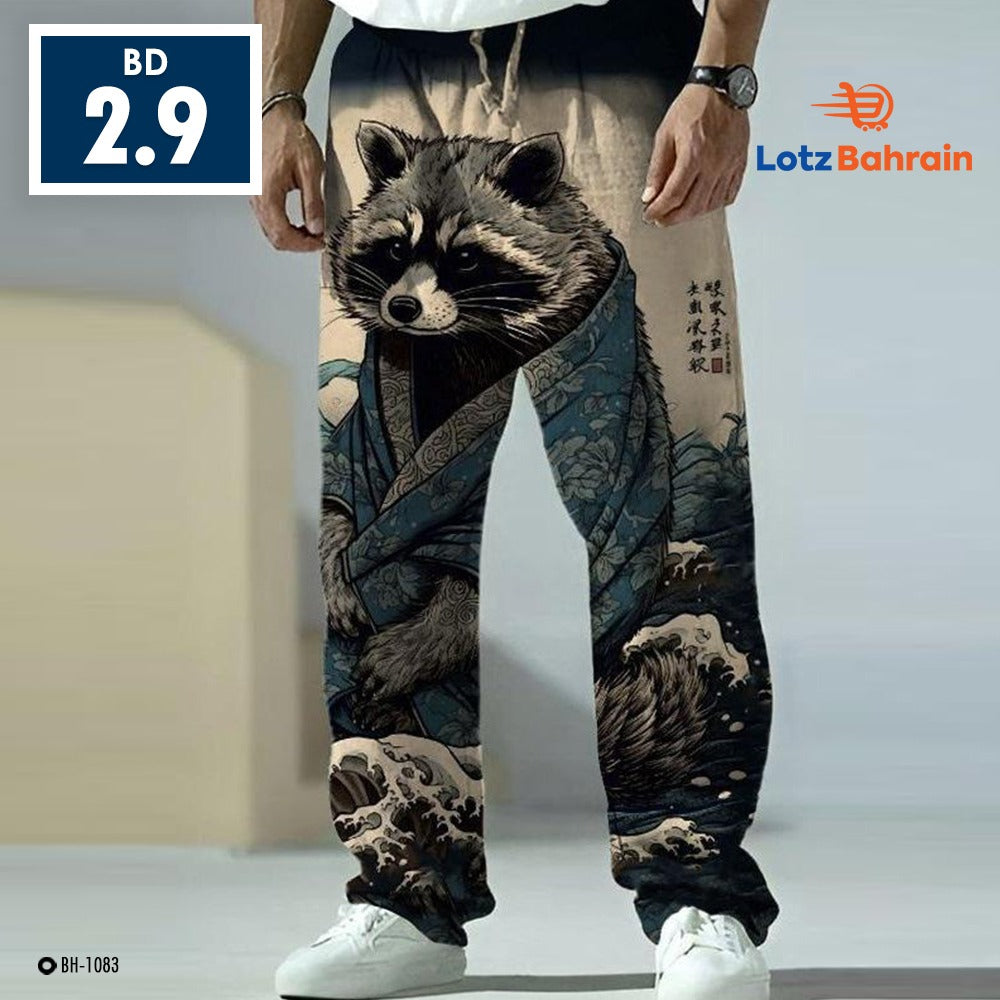 Summer Linen Baggy Printed Fashion Pants for Men
