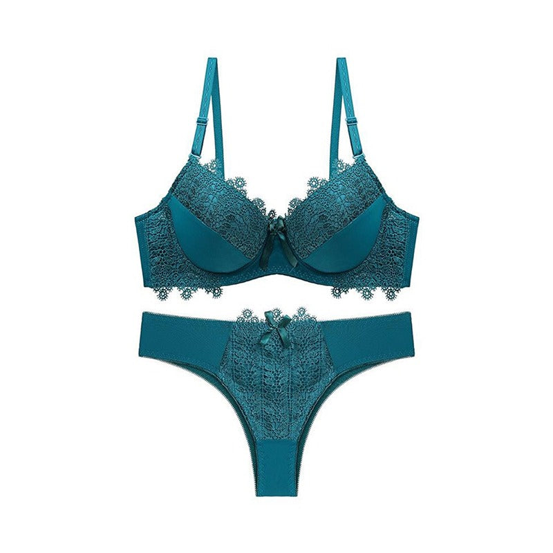 Bridal Padded Solid Bra & Pant Set for Women