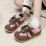 Artificial Leather Round Toe Lace Up Shoes for Women