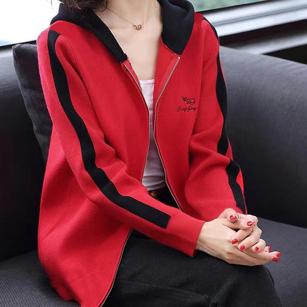 Full Sleeve Sweatshirt Hooded Zip Up Jacket for Women