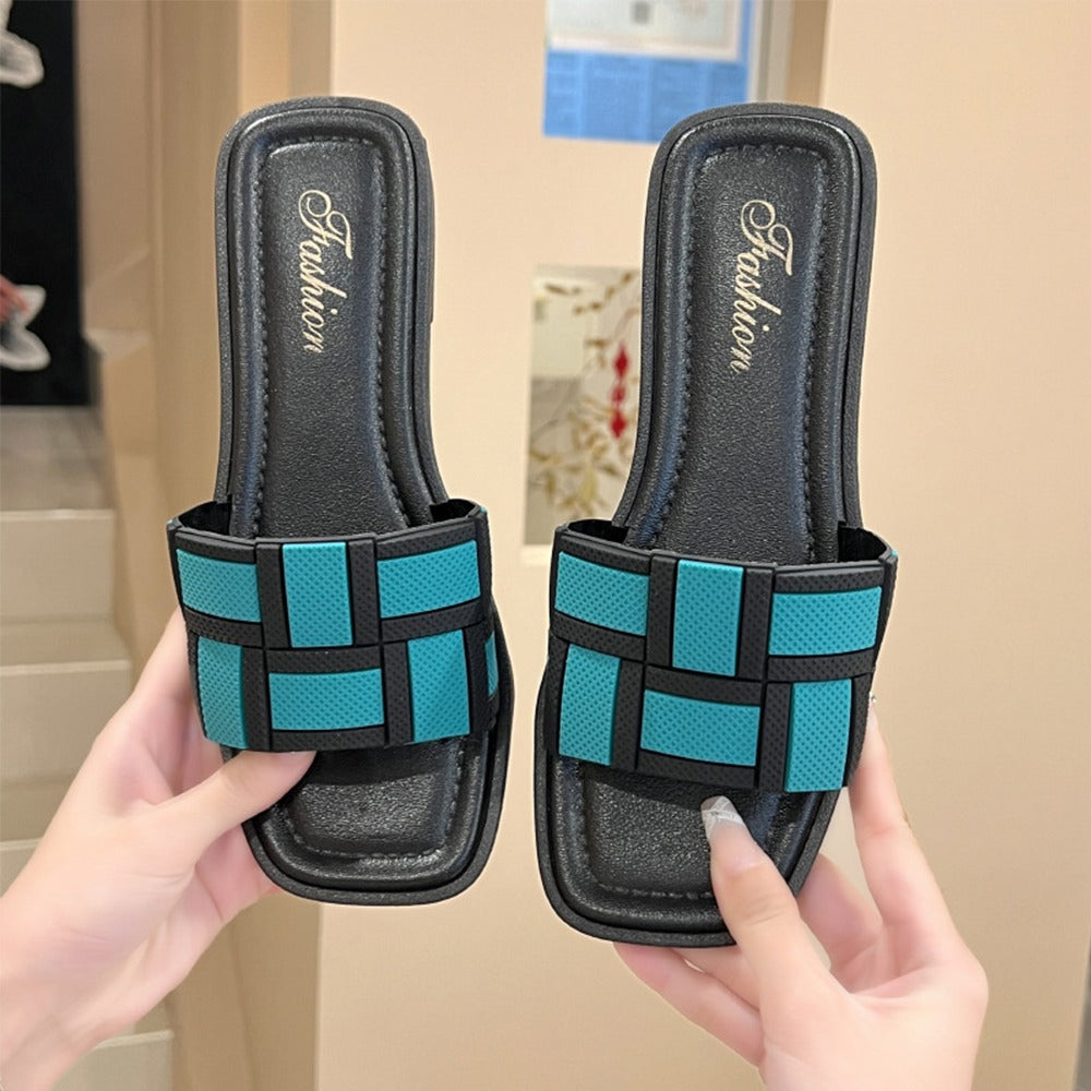 Two Tone Fashion Open Toe Braided Sandals for Women