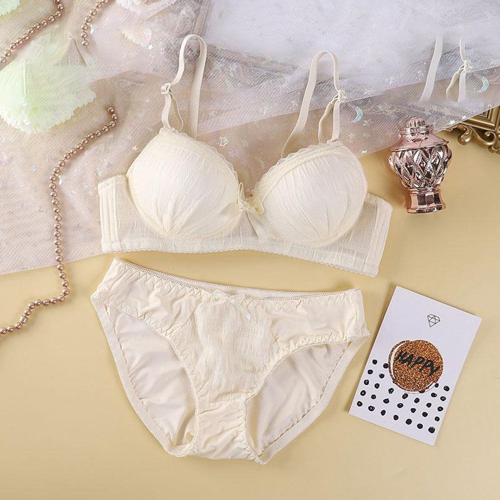 Embroidered Fashion Padded Bra & Panty for Women