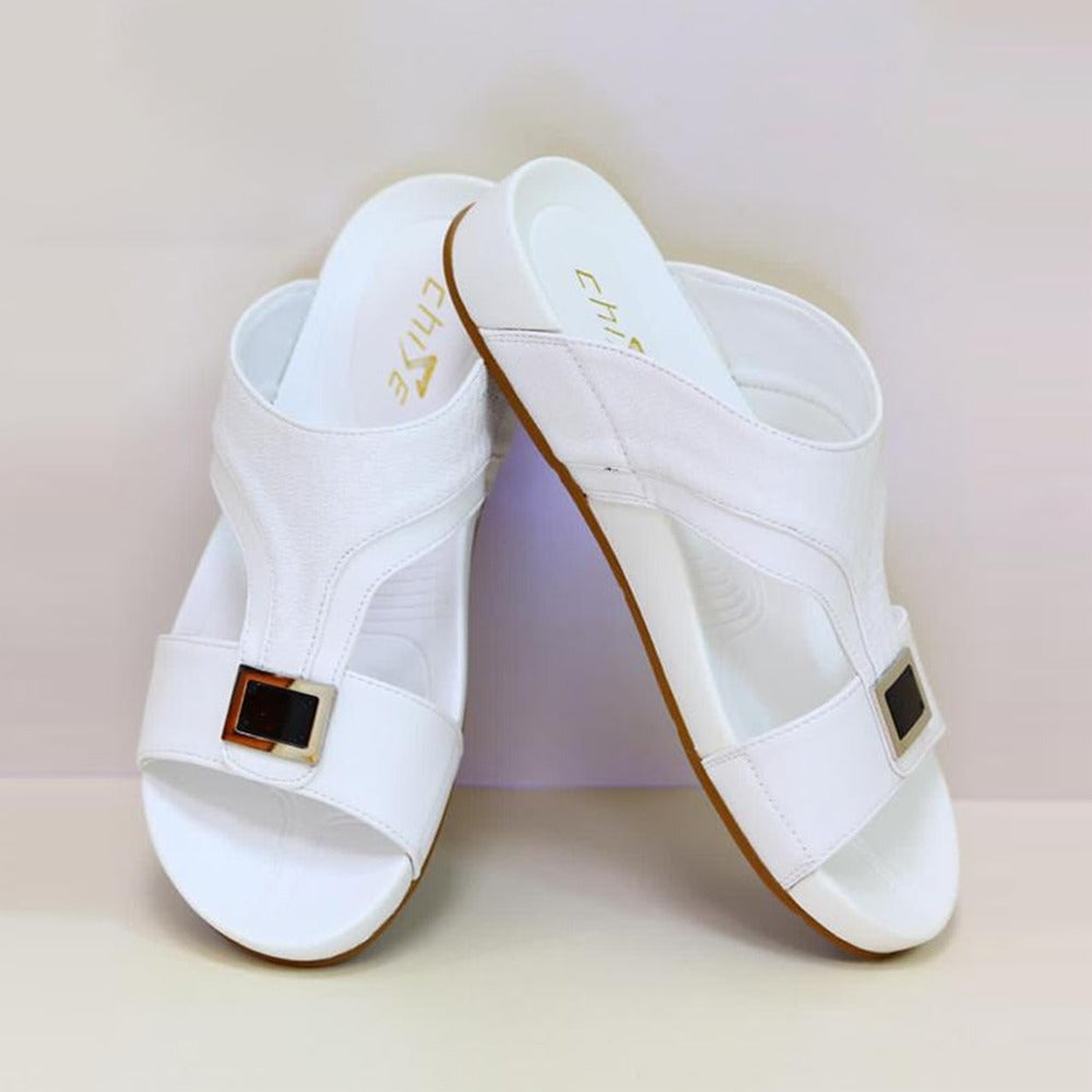 Solid Color Arab Fashion Flat Sandals for Men