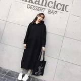 Solid Long Fleece Sweatshirt Pullover Loose Hoodie for Ladies