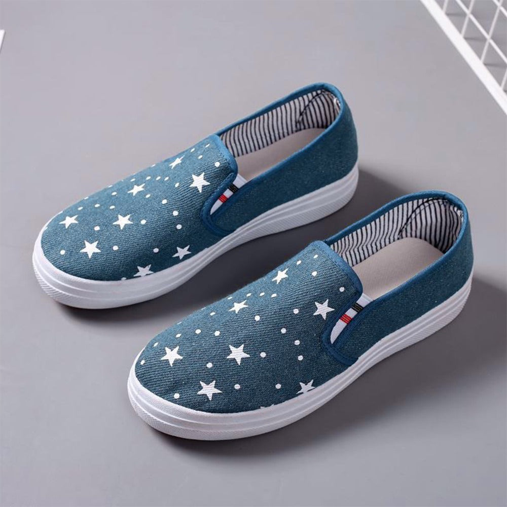 Printed Fashion Slip on Canvas Shoes for Women