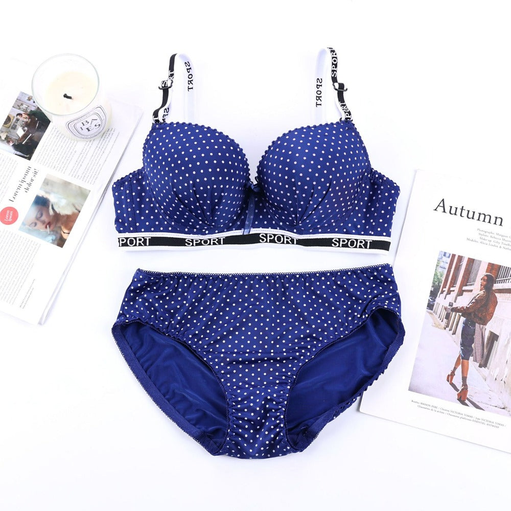 Polka Dot Fashion Non Padded Bra for Women