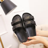 Platform Walking Double Buckle Slipper Sandals for Women