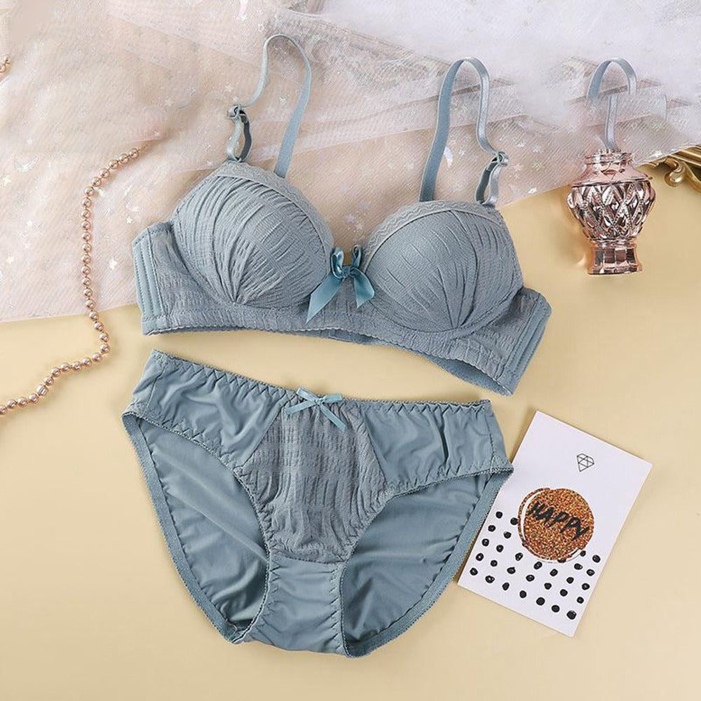 Embroidered Fashion Padded Bra & Panty for Women