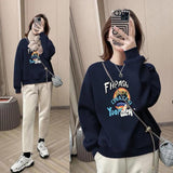 Korean Round Neck Full Sleeve Printed Pullover for Women