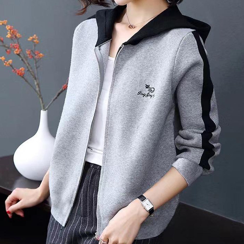 Full Sleeve Sweatshirt Hooded Zip Up Jacket for Women