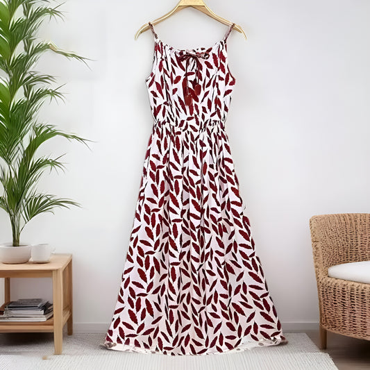 Printed Pattern Fashion Sleeveless Maxi Dress for Women