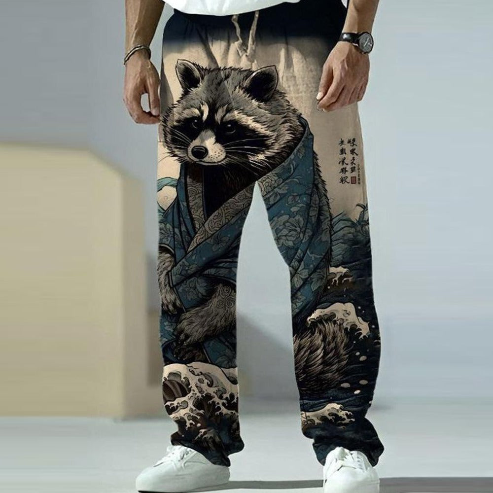 Summer Linen Baggy Printed Fashion Pants for Men