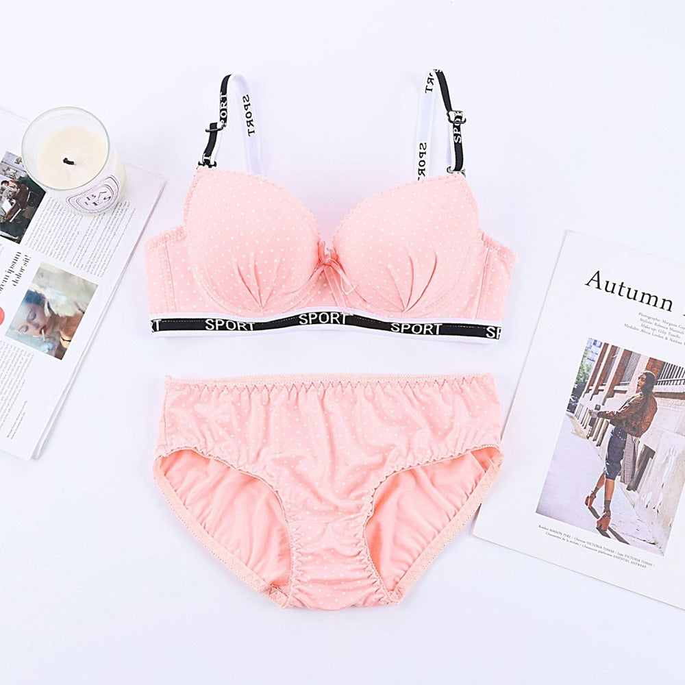 Polka Dot Fashion Non Padded Bra for Women
