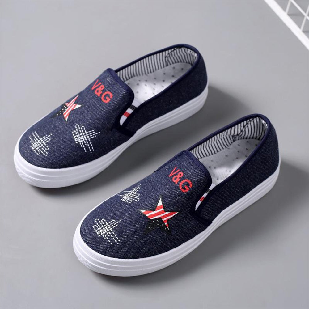 Printed Fashion Slip on Canvas Shoes for Women