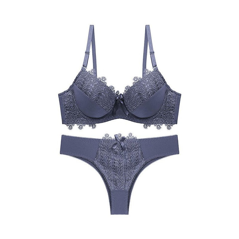 Bridal Padded Solid Bra & Pant Set for Women