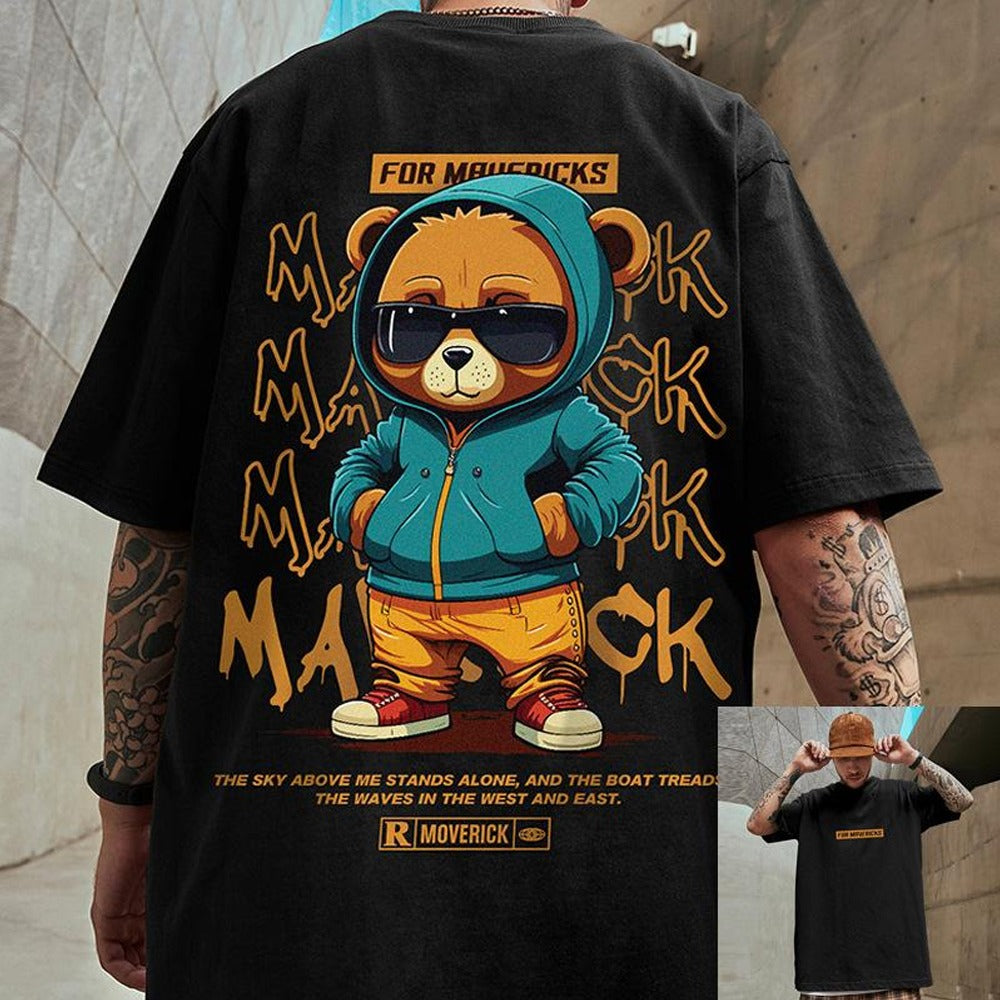 Round Neck Graphics Printed Oversized Fashion T-shirt for Men