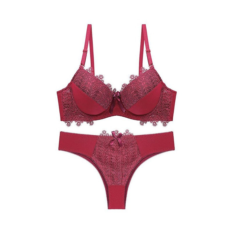 Bridal Padded Solid Bra & Pant Set for Women