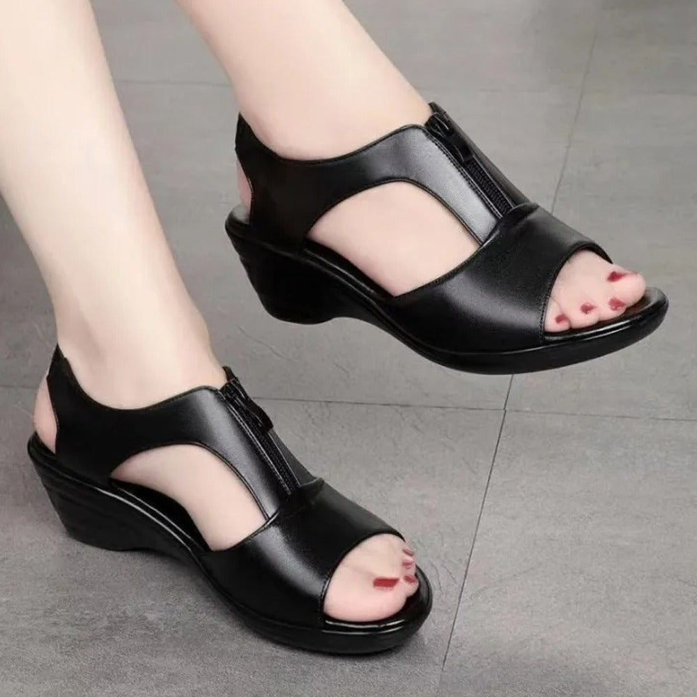 Party Fashion Peep Toe Mid Chunky Heel Sandals for Women
