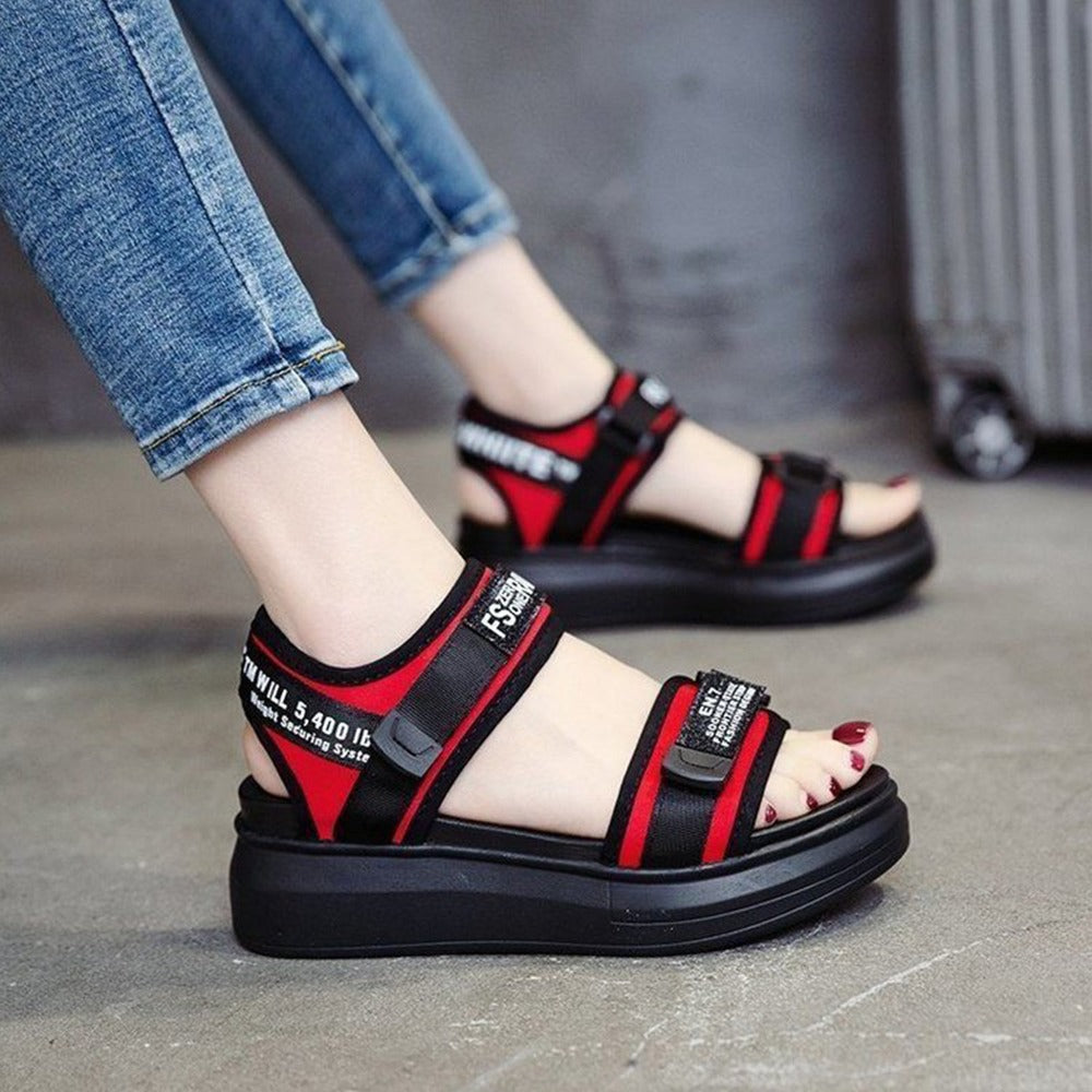 Latest Sports Beach Solid Mid Heel Sandals for Women