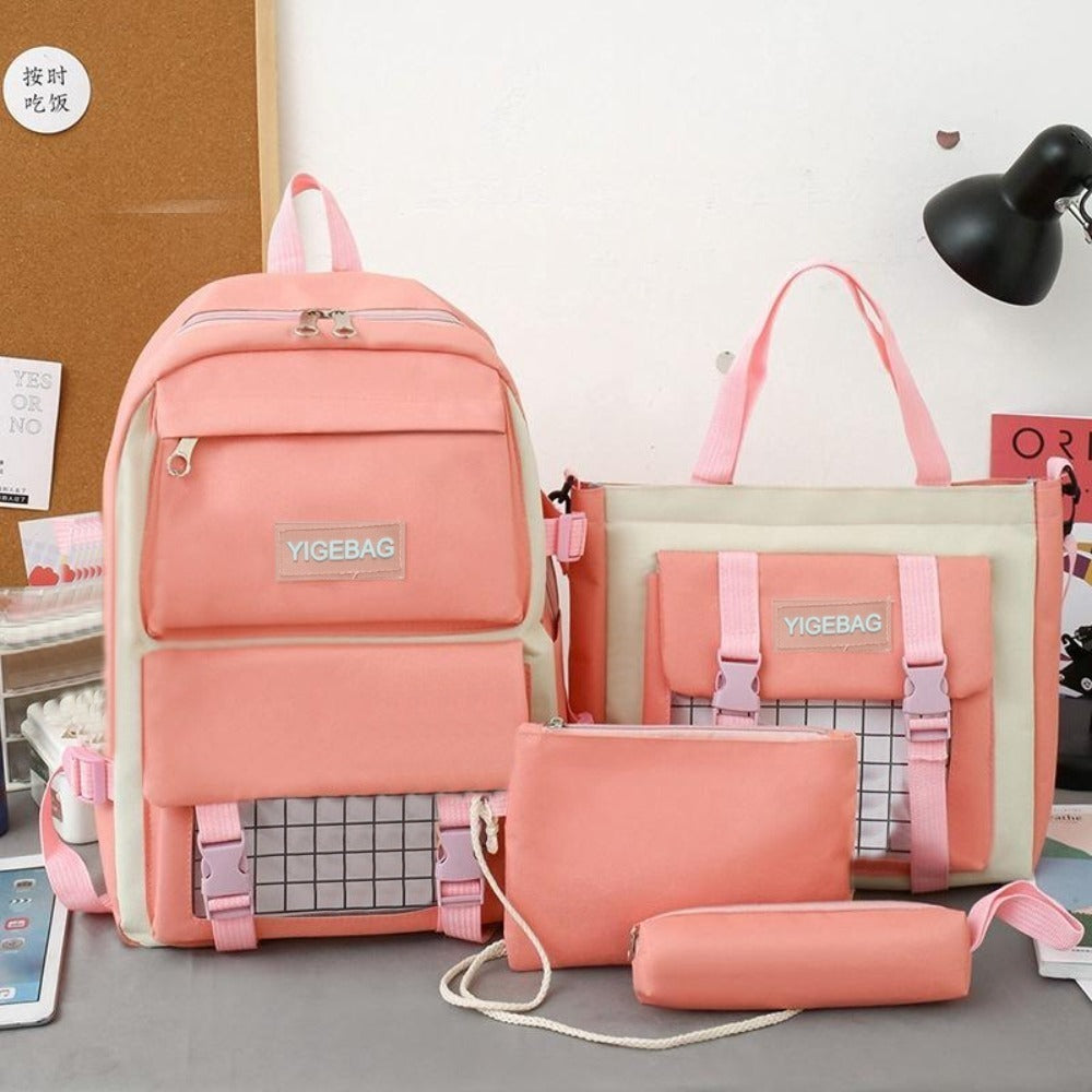 Large Capacity Teenage Backpack Bag Hand Bag Purse Kit