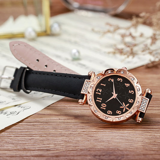 Luxury Leather Band Fashion Quartz Watch for Women