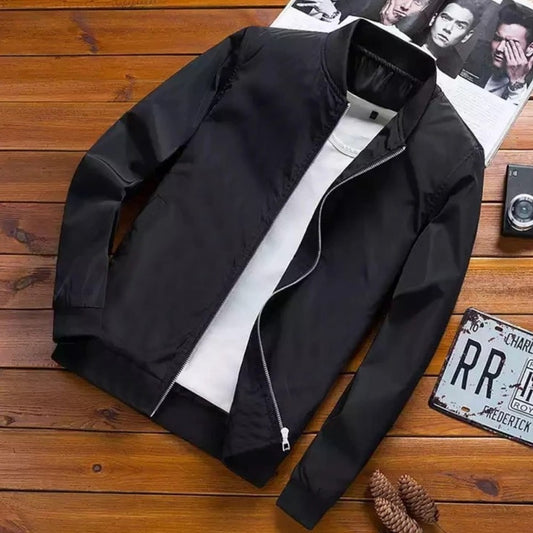 Spring Fashion Slim Solid Color Bomber Jacket for Men