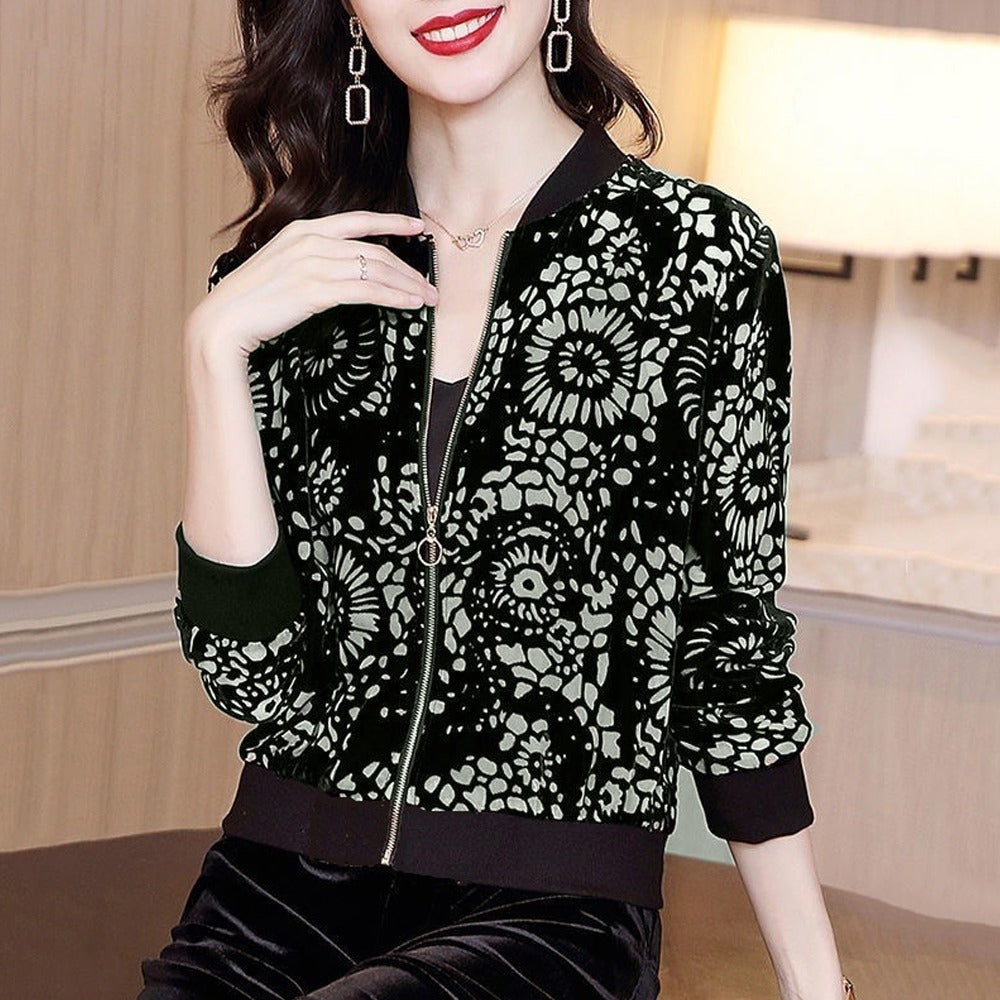 Chiffon Printed Style Full Sleeve Jacket for Women