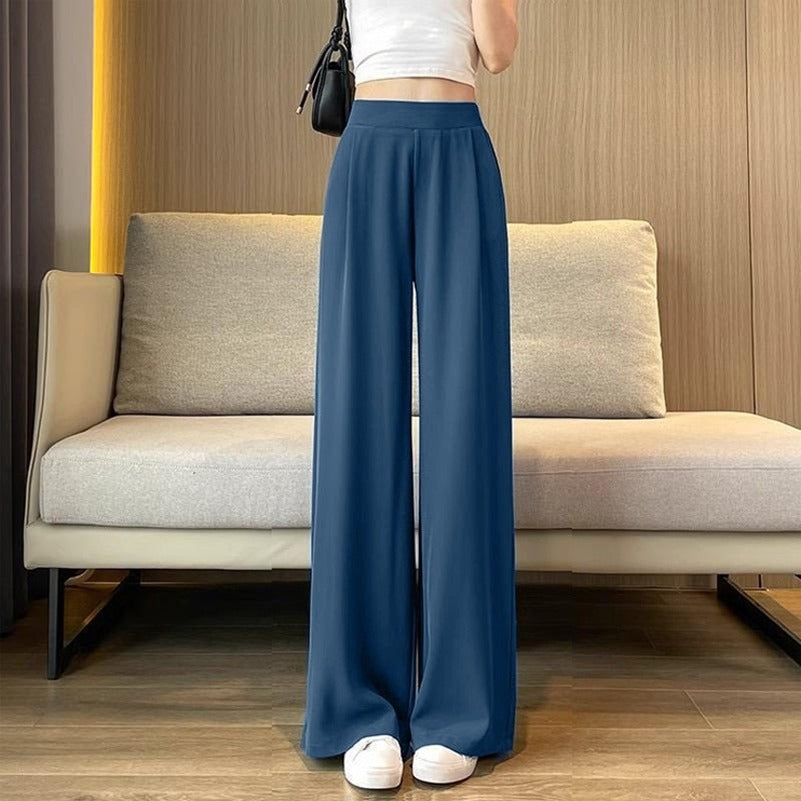Solid Wide Leg Fashion Long Pants for Women