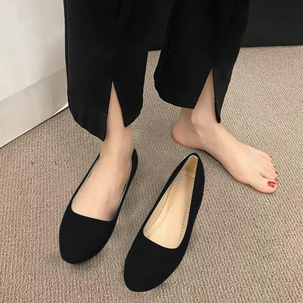 Flat Solid Color Pointed Toe Shoes for Women