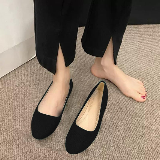Flat Solid Color Pointed Toe Shoes for Women