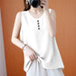 Crew Neck Fashion Solid Casual Sleeveless Top for Women