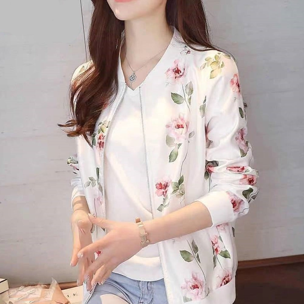 Chiffon Printed Style Full Sleeve Jacket for Women