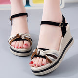 Wedge Wedding Fashion Side Buckle Sandals for Women