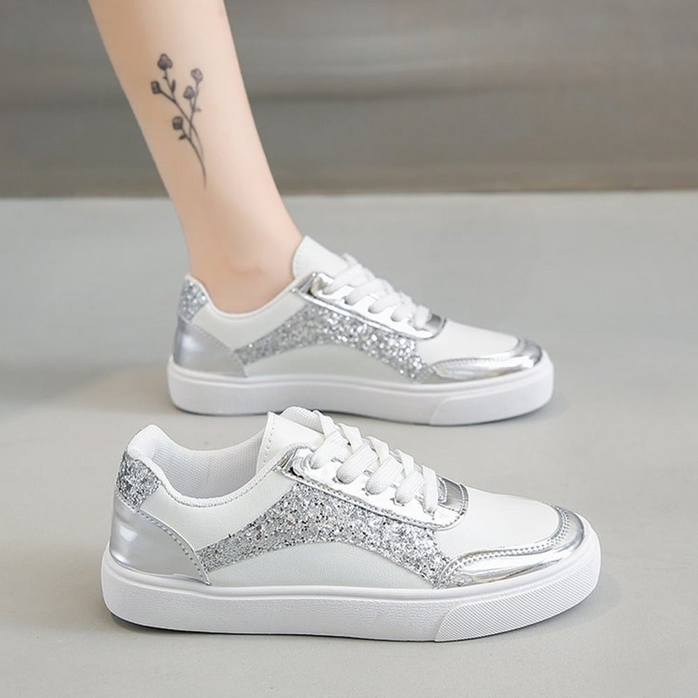 Latest Glitter Fashion Flat Sneakers for Women