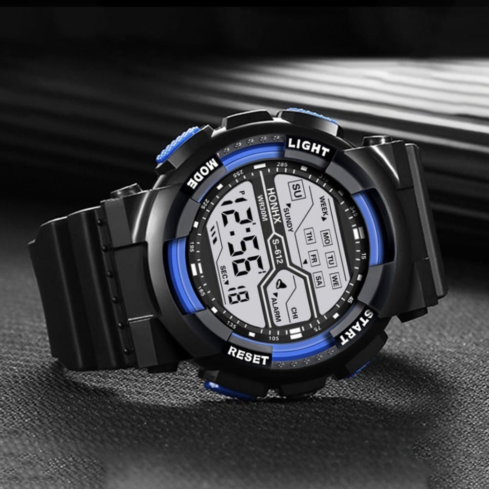 Solid Color Sports Fit Digital Watch for Men