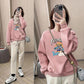Korean Round Neck Full Sleeve Printed Pullover for Women