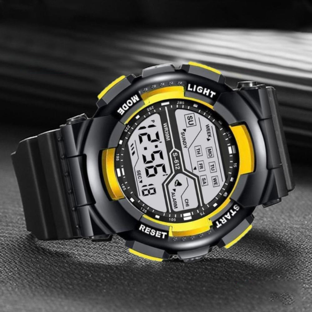 Solid Color Sports Fit Digital Watch for Men