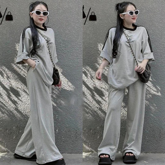 Street Wear Fashion Oversized T-shirt & Long Pants for Women