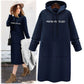 Solid Text Printed Full Sleeve Long Hooded Sweatshirt for Women