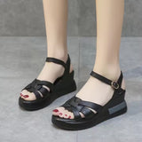 Summer Retro Fashion Solid Wedge Sandals for Women