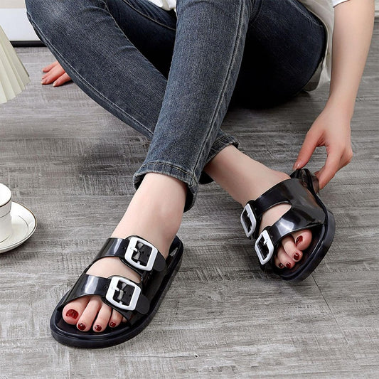 Office Outdoor Wear Buckled Fashion Flat Sandals for Women