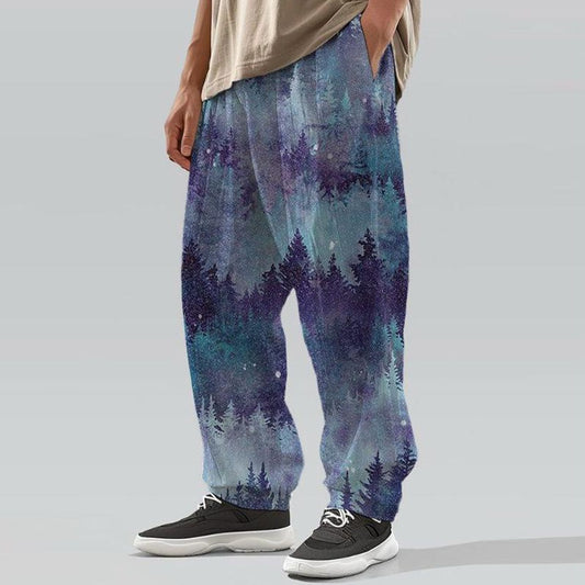 Summer Linen Baggy Printed Fashion Pants for Men