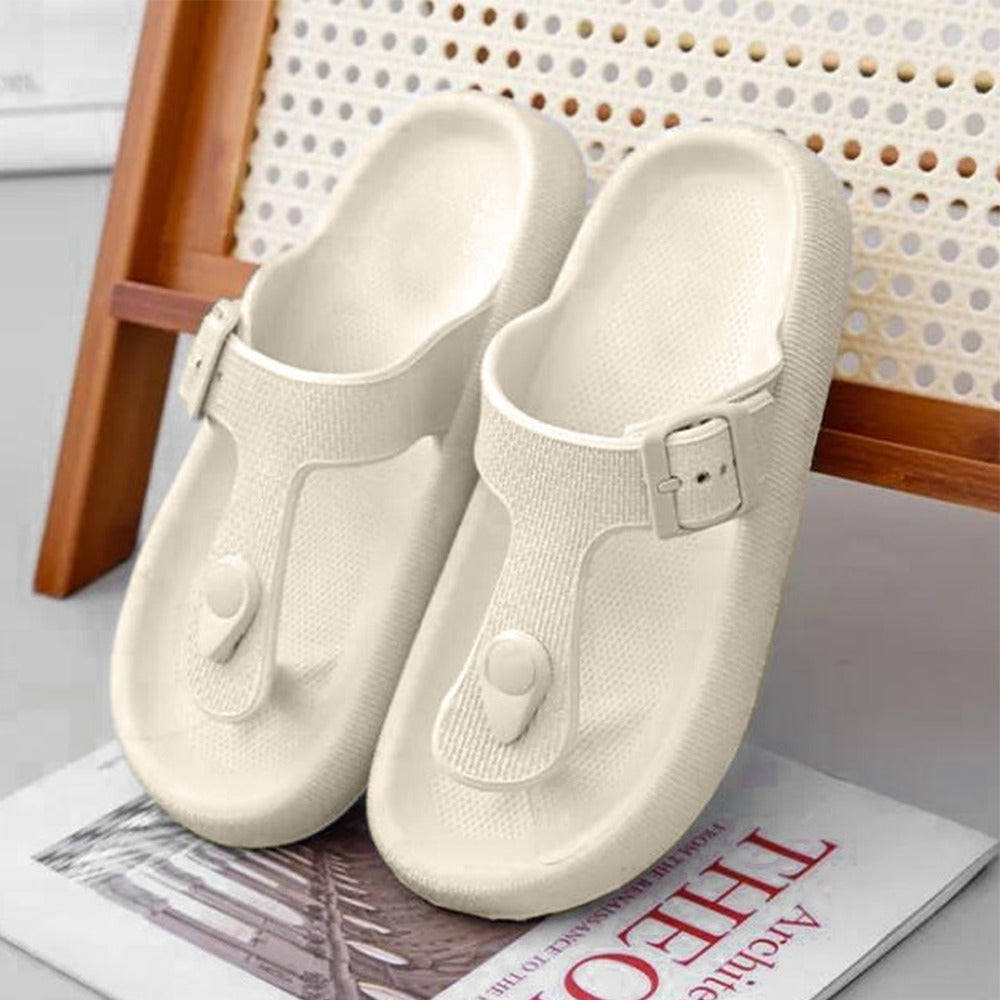 Solid Color Fashion T-strap Sandals for Women