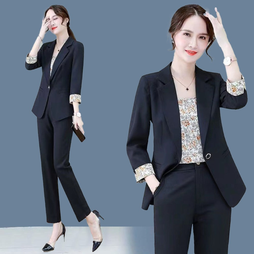 Korean Office Wear Jacket & Long Sleeve Blazer & Pant for Women