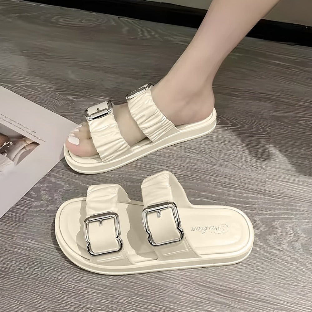 Classy Buckle Fashion Solid Walking Sandals for Women