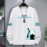 Full Text Graphics Printed Pullover for Men