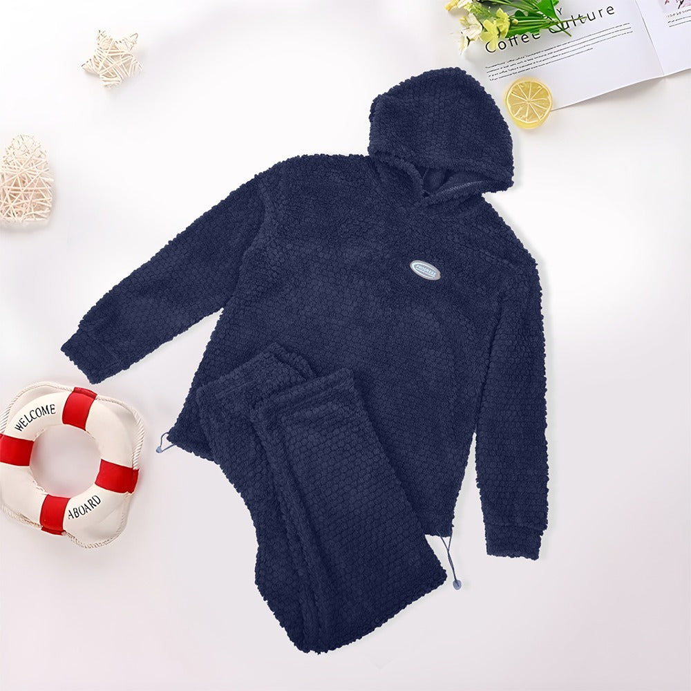 Solid Fur Fashion Hoodies & Pants for Women