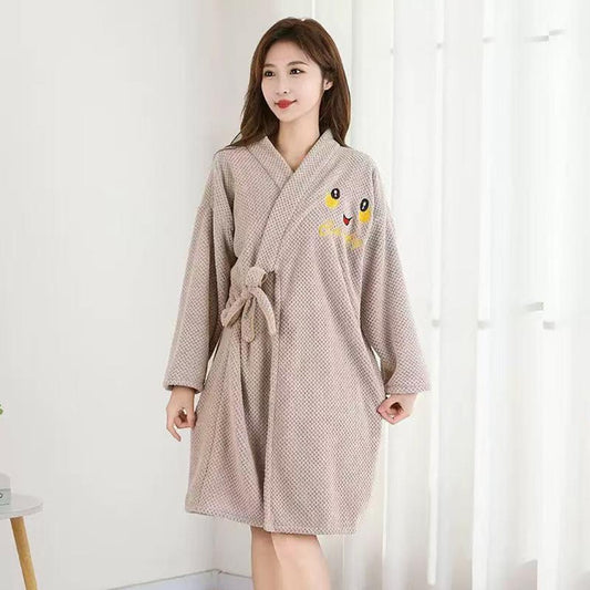 Terry Cotton Mix Bath Robe for Women