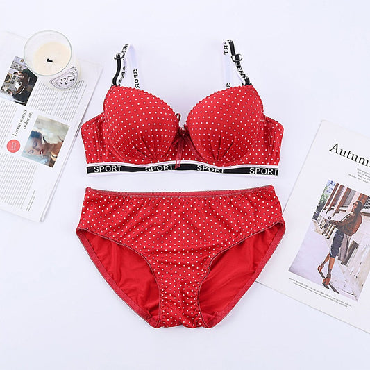 Polka Dot Fashion Non Padded Bra for Women